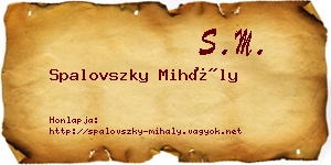 Spalovszky Mihály névjegykártya