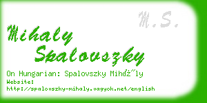 mihaly spalovszky business card